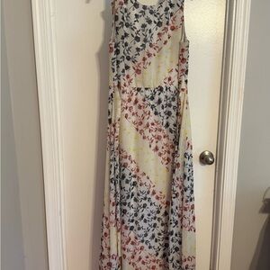 Asymmetrical Blue and Pink Sleeveless Dress for Wedding Guests